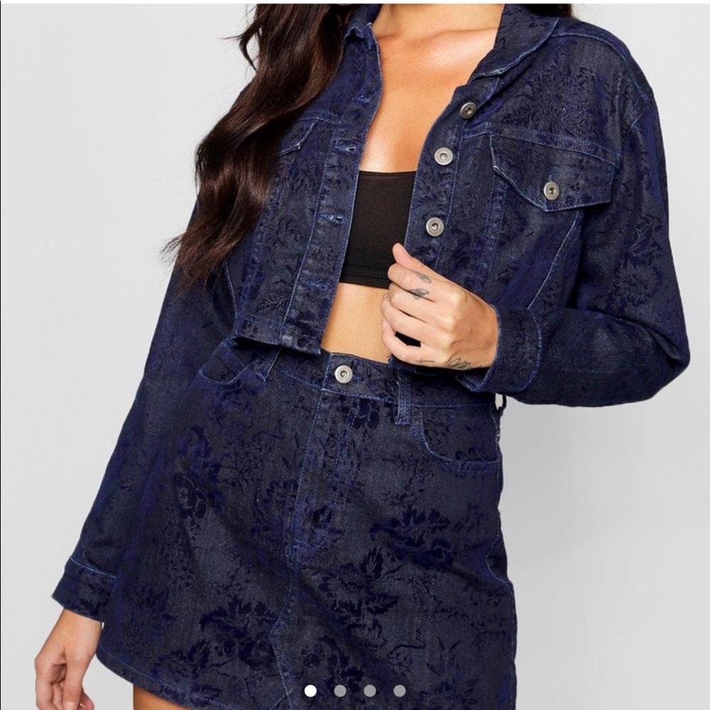 FLORAL PRINT DENIM SET